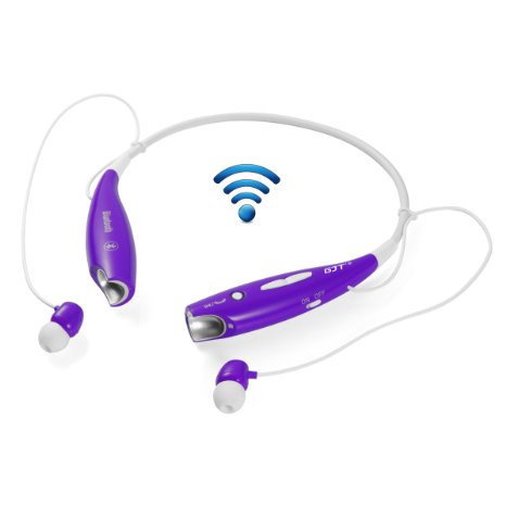 GJTHV-800 Universal Wireless Stereo Bluetooth Headset Vibration Neckband Style Headphone For iPhone 6 6S 5S 5C Samsung S6 S6 edge S5 S5 HTC LG MOTO iPad and all Android Device Purple