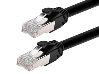 Monoprice Cat6A PoE Patch Cable - 25 Feet - Black | 100W, PoE    (IEEE 802.3af/at/bt), UTP, 22AWG, 500MHz, Pure Bare Copper, Shielded RJ45, Ethernet Cable