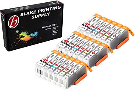 18 Pack with Gray Blake Printing Supply CLI-251XL 251 XL PGI-250XL 250 XL Ink Cartridges for Canon PIXMA iP8720 PIXMA MG6320 PIXMA MG7120 PIXMA MG7520