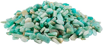 rockcloud 1 lb Amazonite Small Tumbled Chips Crushed Stone Healing Reiki Crystal Jewelry Making Home Decoration