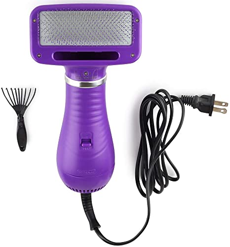 Hertzko Pet Hair Brush and Hair Dryer for Dogs Slicker Brush for Dogs, Cats and Small Animals - Great Dog Comb to Dry Pet Hair - Powerful with 2 Level Heat & Airflow Speed