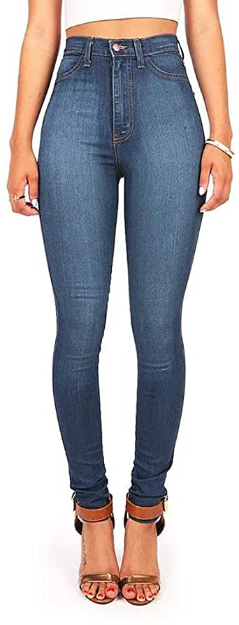 Vibrant Womens Juniors Classic High Waist Denim Skinny Jeans