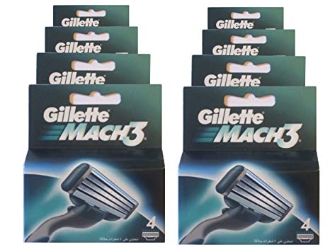 Gíllette Mach 3 Razor Refill Cartridges, 32 Count (8 Pack, 4 Blades to a Pack)