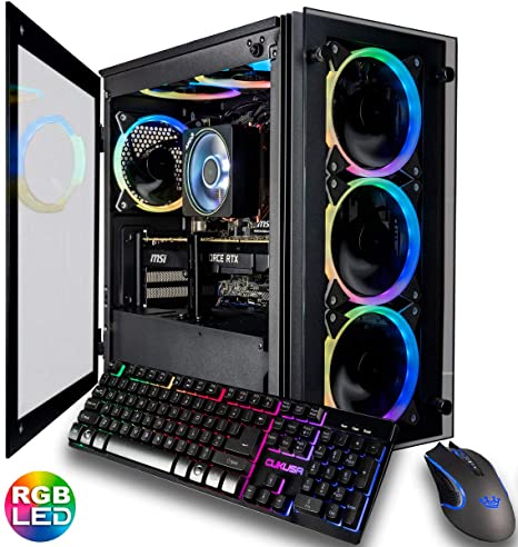 CUK Stratos Micro Gaming Desktop (AMD Ryzen 7 3700X, 32GB DDR4 3200 RAM, 1TB NVMe SSD   2TB HDD, NVIDIA GeForce RTX 2080 Ti 11GB, 700W Gold PSU, AC WiFi, Windows 10 Home) Best New Gamer PC Computer