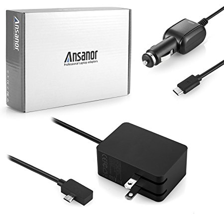 Ansanor 5.2V 2.5A 13W AC Power Adapter Charger for Microsoft Surface 3 Tablet   Car Charger