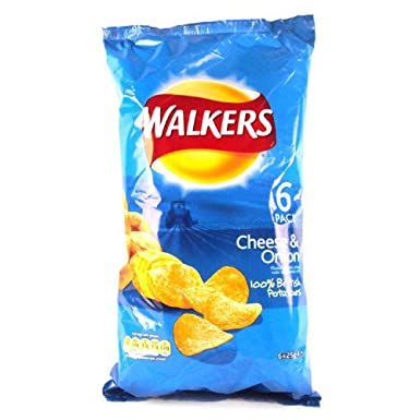 Walkers Cheese and Onion Crisps 6 Pack 150g