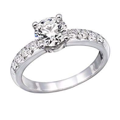 1.00 cttw IGI Certified Diamond Engagement Ring in 14K White Gold (J-K Color, I1-I2 Clarity)