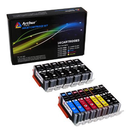Arthur Imaging Compatible Ink Cartridge Replacement for Canon PGI-250XL CLI-251XL 6 Large Black 2 Small Black 2 Cyan 2 Yellow 2 Magenta 14-Pack