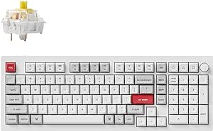 Keychron Q5 Pro QMK/VIA Wireless Custom Mechanical Keyboard, Full Aluminum 96% Layout with Programmable Knob, Double-Gasket Design with Hot-swappable K Pro Banana Switch for Mac Windows Linux - White