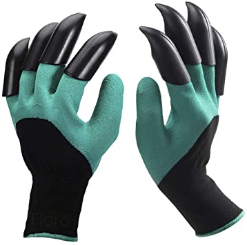 1 Pair Garden Gloves with Claws - For Digging, Weeding, Seeding, Pruning & Poking - Waterproof & Durable Hand Protectors - All in One Gardening Tool - handwear for Gardeners & DIY Hobby
