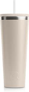 RTIC 28oz Everyday Tumbler Insulated Stainless Steel Portable Travel Coffee Cup with Straw, Spill-Resistant Lid, BPA-Free, Hot and Cold Drink, Ceramic Lining, Beach