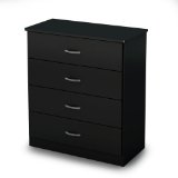 South Shore Libra 4-Drawer Dresser Pure Black