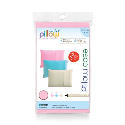 My First Mattress Pillow Set of Two Toddler Pillow Cases, Soft Pink