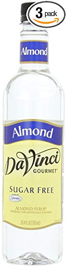 DaVinci Gourmet Sugar Free Syrup Almond 25.4 Oz. (Pack of 3) Zero Calorie Sweetener Syrup for Espresso Drinks, Tea, and Other Beverages, Suited for Home, Café, Restaurant, Coffee Shop