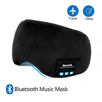 Bluetooth Sleep Eye Mask with Headphones, Sleeping Eye Shades Handsfree Music Headset Washable for Traveling(Upgrade 10 hours playing time)