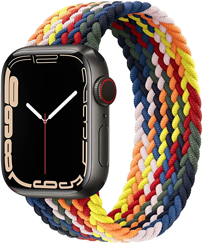 GBPOOT Sport Watch Bands Compatible With Braided Solo Loop Apple Watch Band 38mm 40mm 41mm 42mm 44mm 45mm,Soft Stretchy Braided Wristband for Iwatch Series 1/2/3/4/5/6/SE