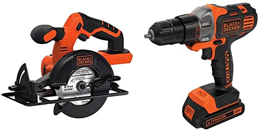 BLACK DECKER BDCCS20B 20-volt Max Circular Saw Bare Tool, 5-1/2-Inch with BLACK DECKER BDCDMT120C 20-Volt MAX Lithium-Ion Matrix Drill/Driver