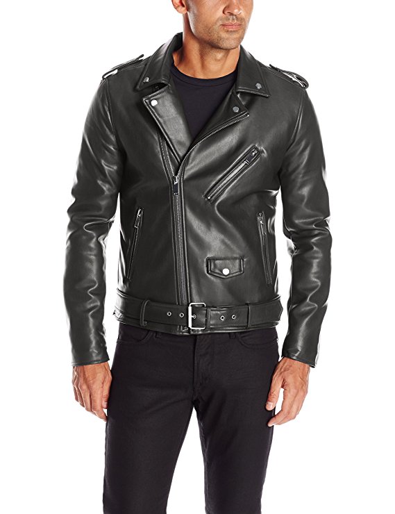 GUESS Men's Asymmetrical Faux Leather Jacket