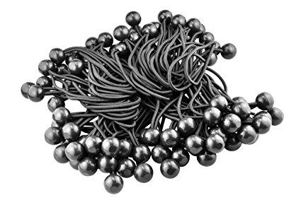 BC6B-100 6" Bungee Stretch Cord with Ball (100 Pack), Black