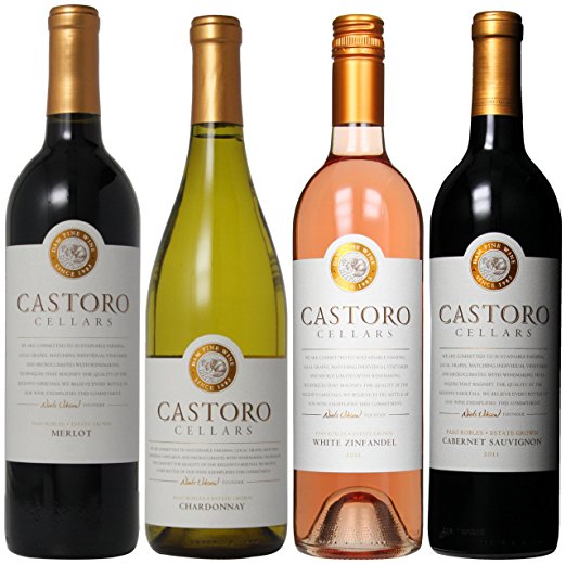 Castoro Cellars Red, White and Blushing Wine Mixed Pack, 4 x 750 mL