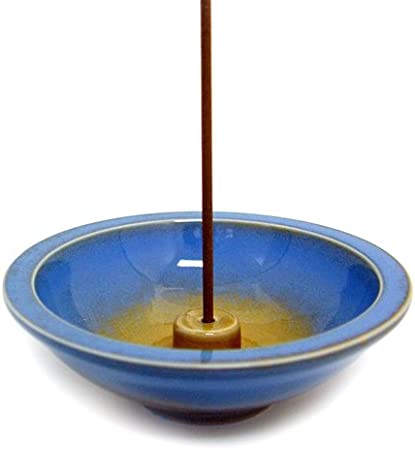 SHOYEIDO Azure Round Ceramic Incense Holder
