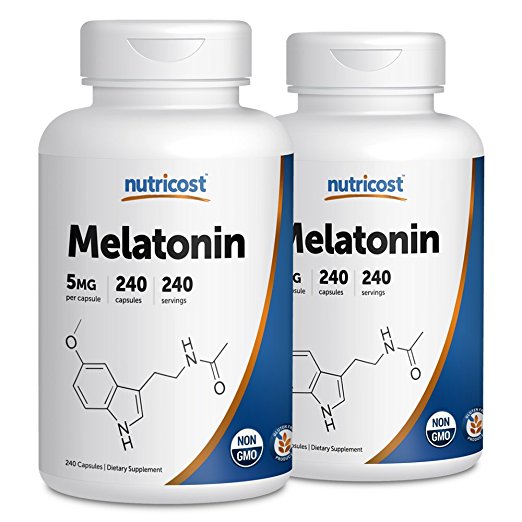 Nutricost Melatonin 5mg, 240 Capsules (2 Bottles)