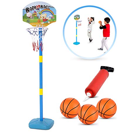 BRITENWAY Kids Basketball Hoop Play Set – Adjustable Height 25-52 Inches – Ideal for Toddlers Kids & Adults, Ages 3 Years and Up –Indoor - Outdoor Play, Sturdy Durable & Safe