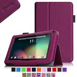 Fintie Folio Case for Dragon Touch M7 K7 A7 7 Inch Tablet PC NeuTab I7 X7 7 DigiLand DL700D Tablet Zibo 7 Inch Tablet Polaroid PTAB735 7 RCA 765292 RCA Voyager II 7 with WiFi iRulu X1c 7 iRulu X1s 7 Inch Quad Core Google Android Tablet iDeaUSA iDea7 Astro Queo A711 AKASO KingPad A7 ValuePad VP111 PPTab 7 Inch Android Tablet Vulcan Journey 7 G-Tab Prizm xZ - Dual Core Android Tablet PC 7 Inch Premium Vegan Leather Stand Cover with Stylus Loop - Purple
