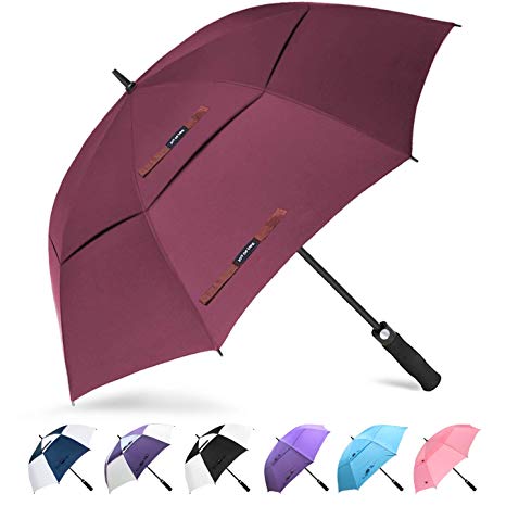 ZOMAKE Automatic Golf Umbrella Windproof, Large Stick Umbrella with 62/68 Inch Oversized Double Canopy Vented, Sun Protection for Men Women