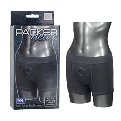 California Exotic Novelties Packer Gear Black Boxer Brief Harness Medium/Large, Black
