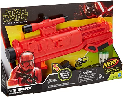 Star Wars Nerf Sith Trooper Blaster -- Lights & Sounds, Glowstrike Technology, 5 Official Nerf Glowstrike Darts -- for Kids, Teens, Adults