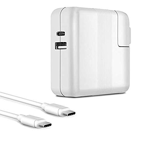 45W USB C Power Adapter,USB Type-C Charger, USB Power delivery PD Wall Charger for Laptops, Tablets and Phones, Like MacBook, iPhone X/8/8 Plus, Power USB Output 2.0 for S9/S9 /S8/S8  and More