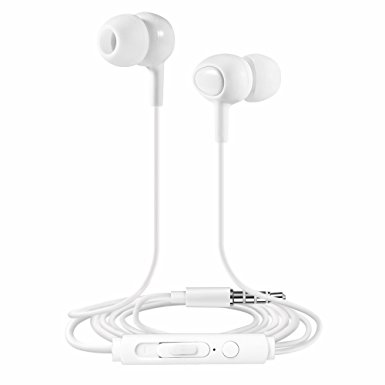 iNcool Wired In Ear Headset Portable Noise Isolating Headphones for iPod, iPhone, iPad, Androids, Tablets, Mp3 players, Etc.(white)