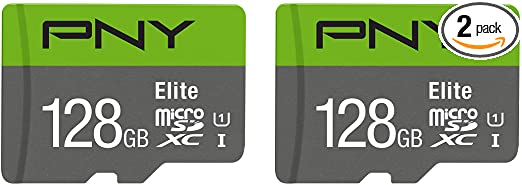 PNY 128GB Elite Class 10 U1 microSDXC Flash Memory Card 2-Pack - 100MB/s, Class 10, U1, Full HD, UHS-I, Micro SD