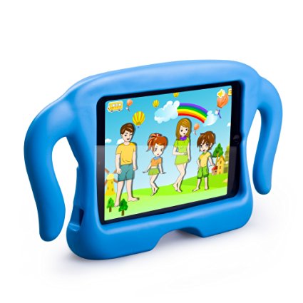 MOCREO MINI Funcase Kido Series EVA Light Weight Shock Proof Convertible Freestanding Handle Tablet Case for Apple iPad Mini, 2, 3 - Blue