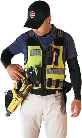 Diamondback Hi-Viz 701 Tool Vest - Safety Tool Vest for Carpenters, Roofers & Electricians