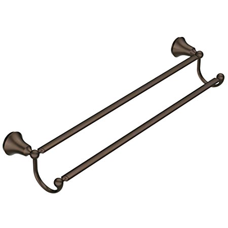 Moen YB5222ORB Wynford Double Towel Bar, 24", Oil Rubbed Bronze