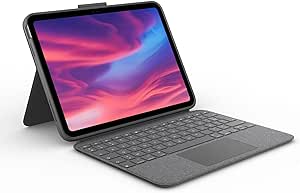 Logitech Combo Touch Étui clavier détachable pour iPad (10e génération) avec pavé tactile de précision, rétroéclairé de taille standard et technologie Smart Connector, AZERTY Français - Gris