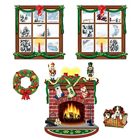 Beistle 20213 Printed Indoor Christmas Décor Props, 15" to 49", 5 Pieces In Package