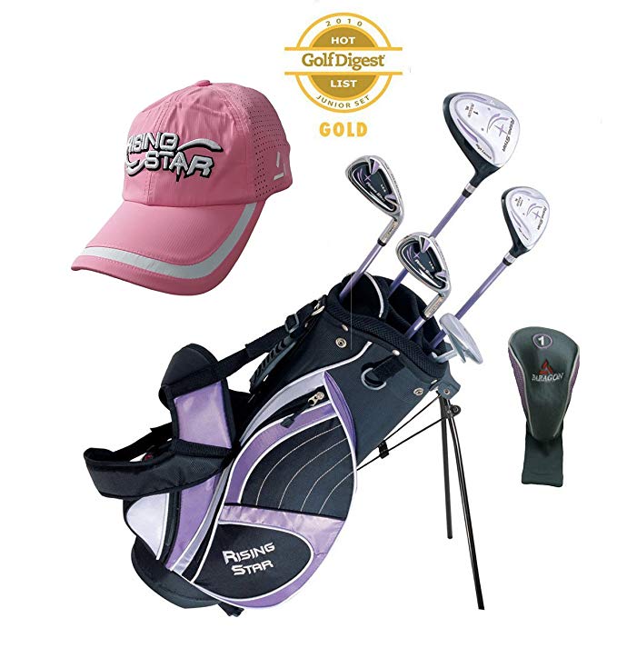 Paragon Rising Star Girls Kids Golf Clubs Set / Ages 8-10 Lavender With Free Golf Gift