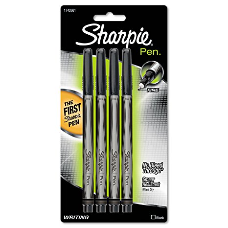 Sharpie Pen Fine Point Pen , 4 Black Pens (1742661)