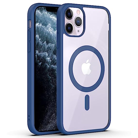 AmazonBasics Back Case Cover for iPhone 11 Pro | Compatible for iPhone 11 Pro Back Case Cover | Scratch-Resistant Back Case Cover | Navy Blue