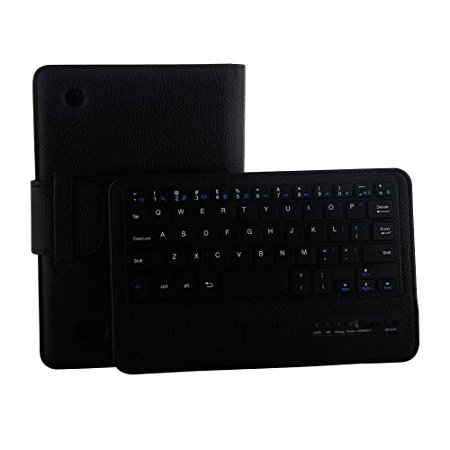 Pinhen Kindle Fire 7 2015 Keyboard Case Wireless Removable Bluetooth keyboard Cover Case for Amazon Kindle Fire 7 inch Display Tablet Black (5th Generation 2015 Release Only)