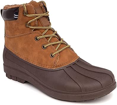 Nautica Mens Duck Boots Waterproof Shell Insulated Snow & Rain Boot -Lace-Up Winter Shoe- Channing (Wide/Medium Width)