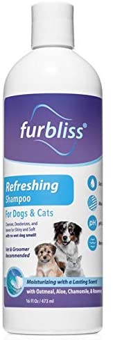 VETNIQUE LABS Furbliss Dog Shampoo with Essential Oils, Odor Eliminator, Cleans and Deodorizers Coat, Tear Free Smelly Dog Relief Refreshing Scent (16oz)