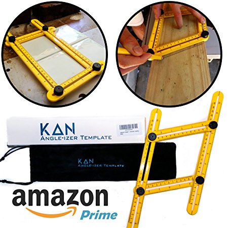 KAN Angle Ruler Measuring Tool: Adjustable, Easy to Measure Square and Weird Angleizer Instrument | Great for Woodworking, Crafters, Construction Workers, Carpenters, Engineers, Portable Bag Included
