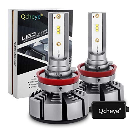 QCHEYE LED Headlight Bulbs Conversion Kit H11(H8,H9) - PHILIPS Chips 10000Lm 6000K Cool White,High/Low Beam/Fog Light Bulbs - 2 Yr Warranty