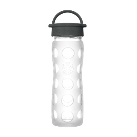 Lifefactory 16-Ounce BPA-Free Glass Water Bottle with Leakproof Cap & Silicone Sleeve, Transparent