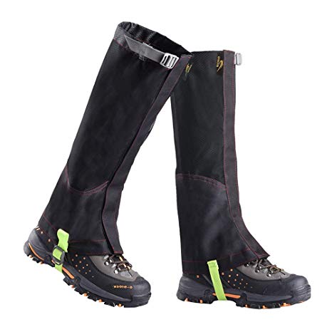 BioBio Leg Gaiters Waterproof Snow Boot Gaiters 600D Anti-Tear Oxford Fabric for Outdoor Camping Hiking Walking Climbing Hunting Cycling Backpacking Lightweight Rain Shoe Gaiters (1 Pair)