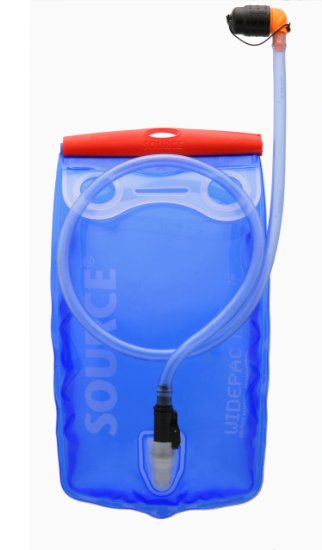Source Outdoor Widepac Hydration System Reservoir with Helix Bite Valve, Transparent Blue